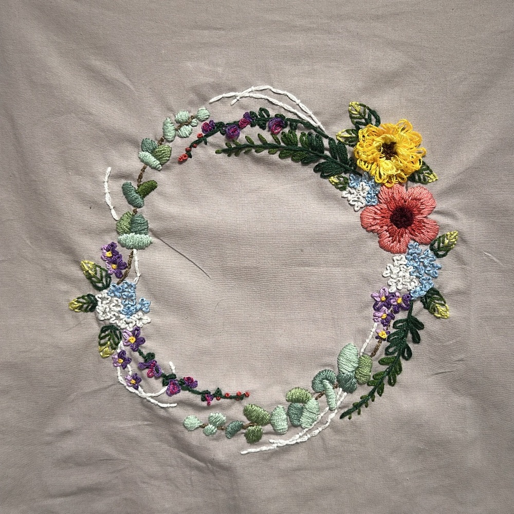 Floral Embroidered Wall Art